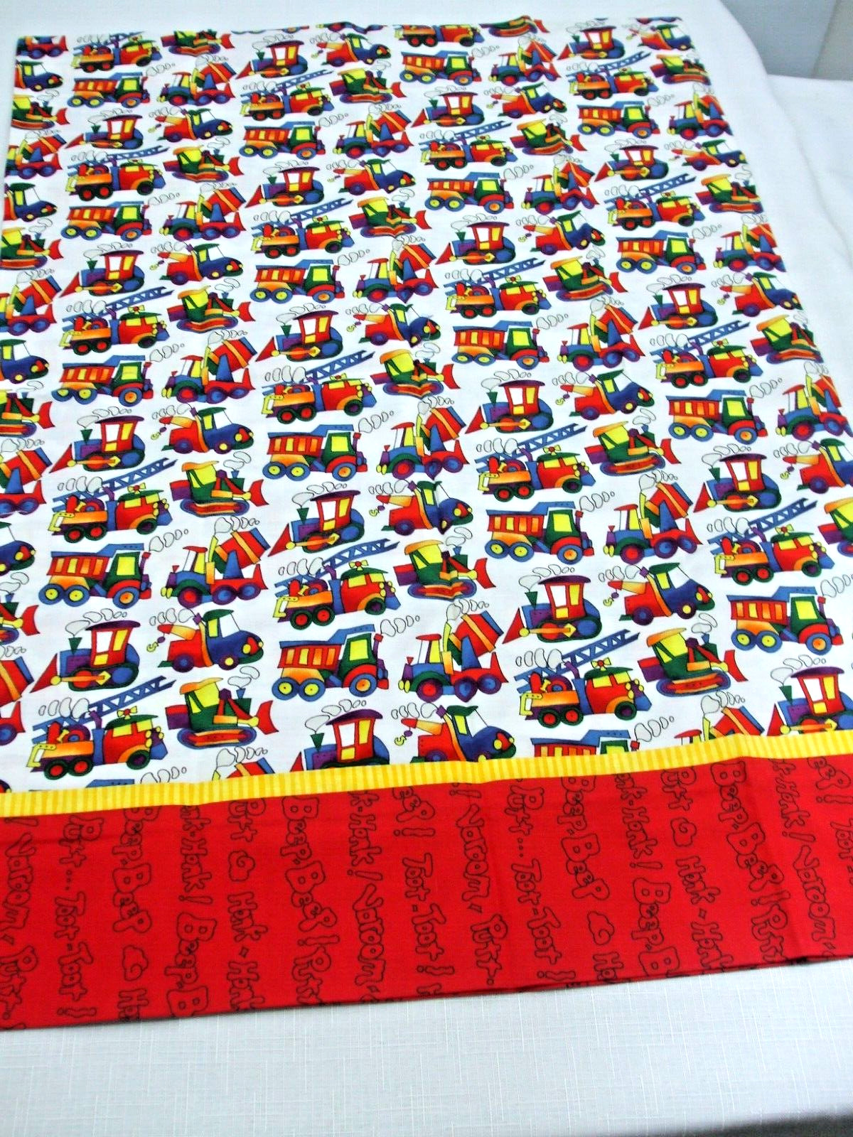 Handmade Pillowcase Std/Queen Roadwork Trucks Bulldozers Cotton Cuff French Seam