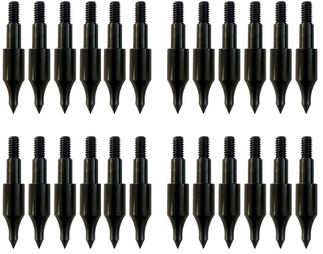 24 Pcs Steel 100 Grain Archery Arrow Field Points Field Tips  Practice Target...