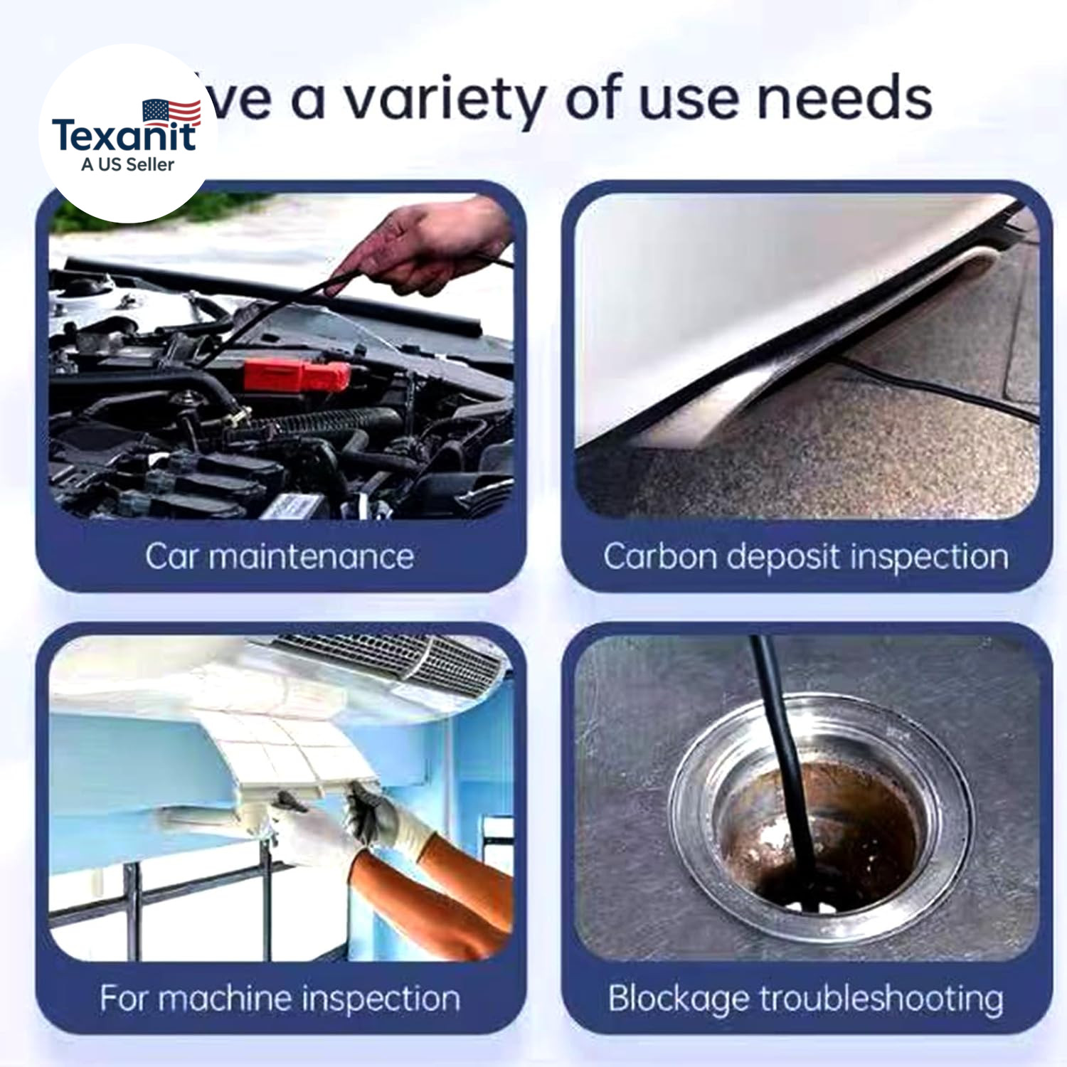 Endoscope Camera with Light, 1080P HD Borescope, IP67 Waterproof Snake Camera –