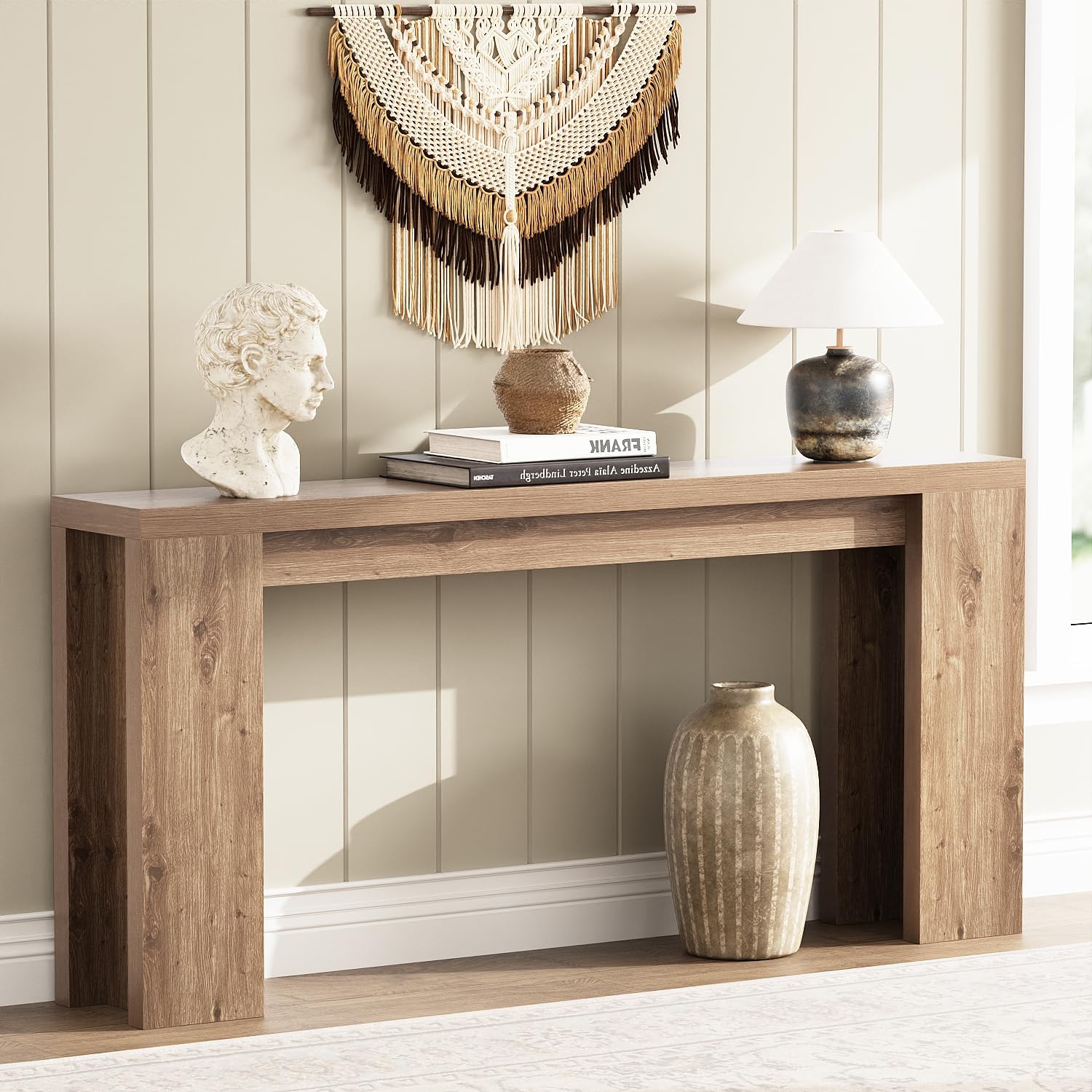 70.9 Inch Extra Long Console Table, Farmhouse Entryway Table with Thickened B...