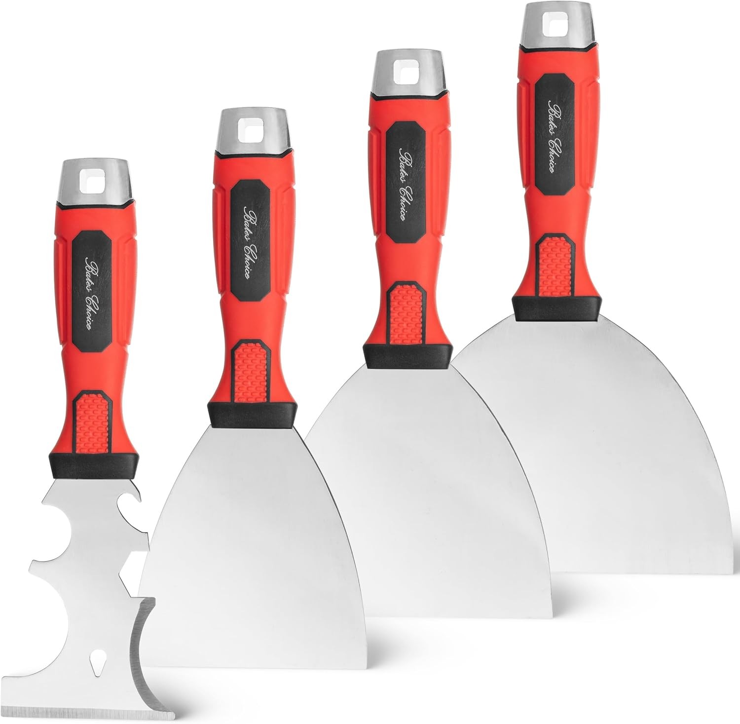 Bates- Putty Knife Set, 4 Pack, Stainless Steel, 4" 5" 6" & 10 in 1 Multi Purpos
