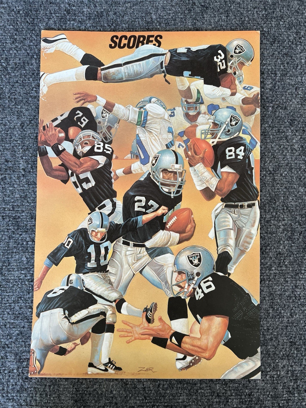 Los Angeles Oakland Raiders ZAR “Scores”  Poster 12x18 NFL Football