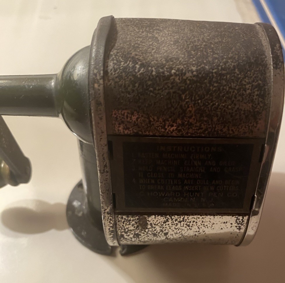 Vintage Pencil Sharpener BOSTON Model L Wall Or Table Mount Manual