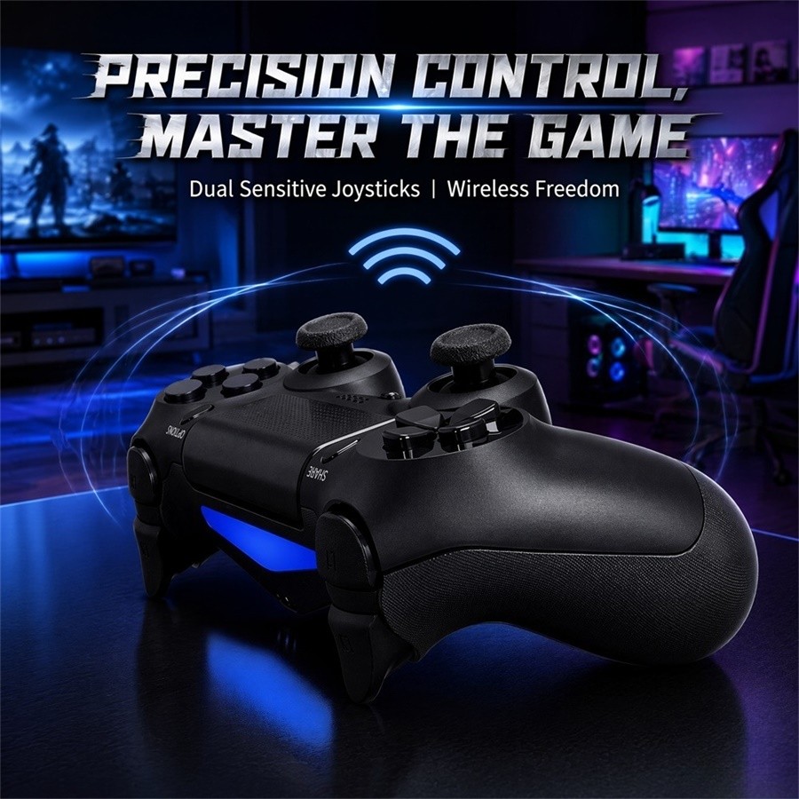 Double Motor Vibration Wireless Controller Black for Sony PlayStation 4
