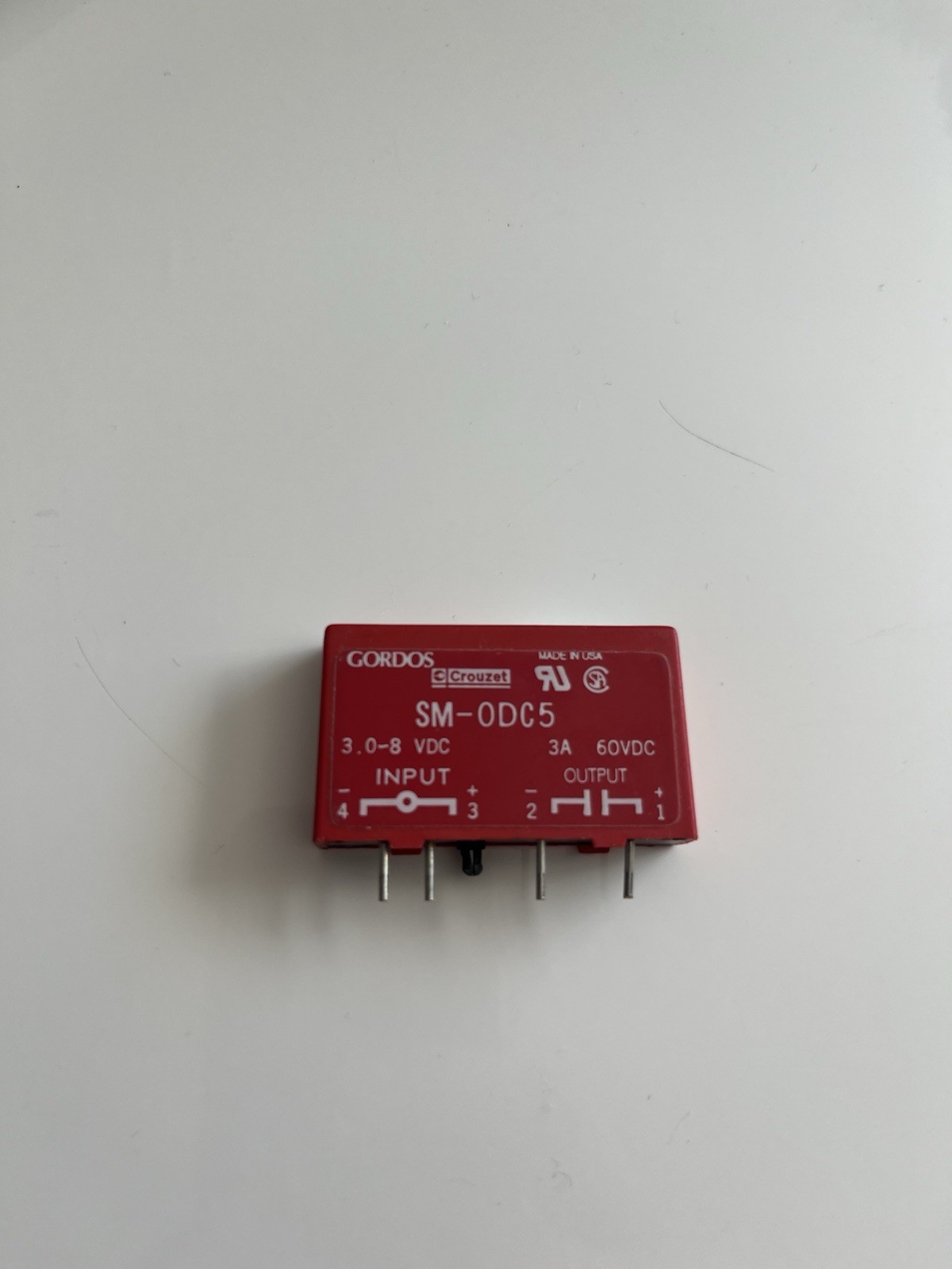 Gordos Crouzet SM-ODC5 Solid State Relay SSR 3-8VDC Input 3A 60VDC Output
