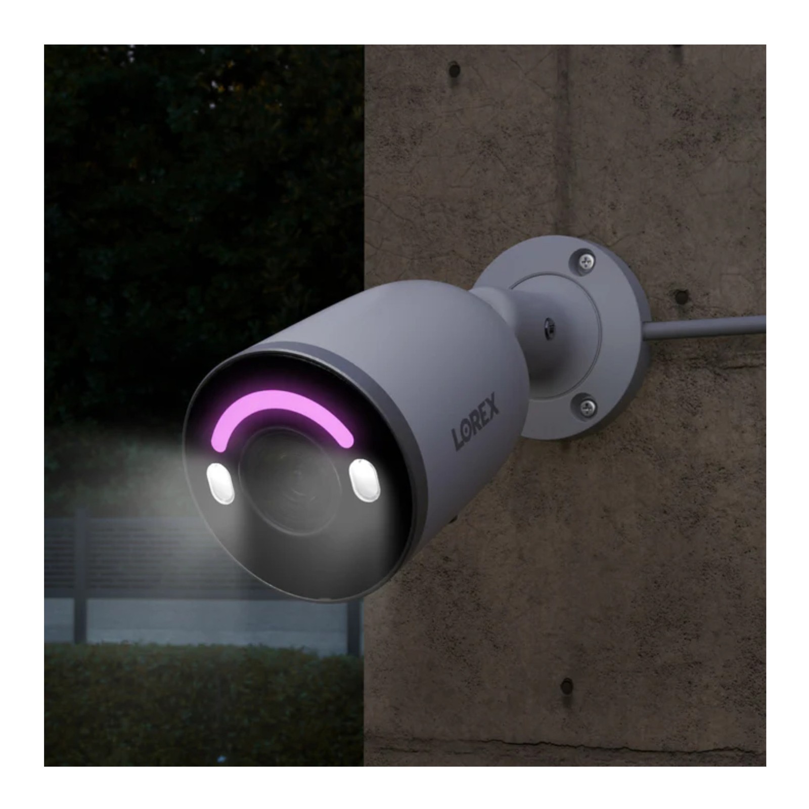 Lorex 4K Wired IP Bullet Camera Color Night Vision Smart Lighting (White)