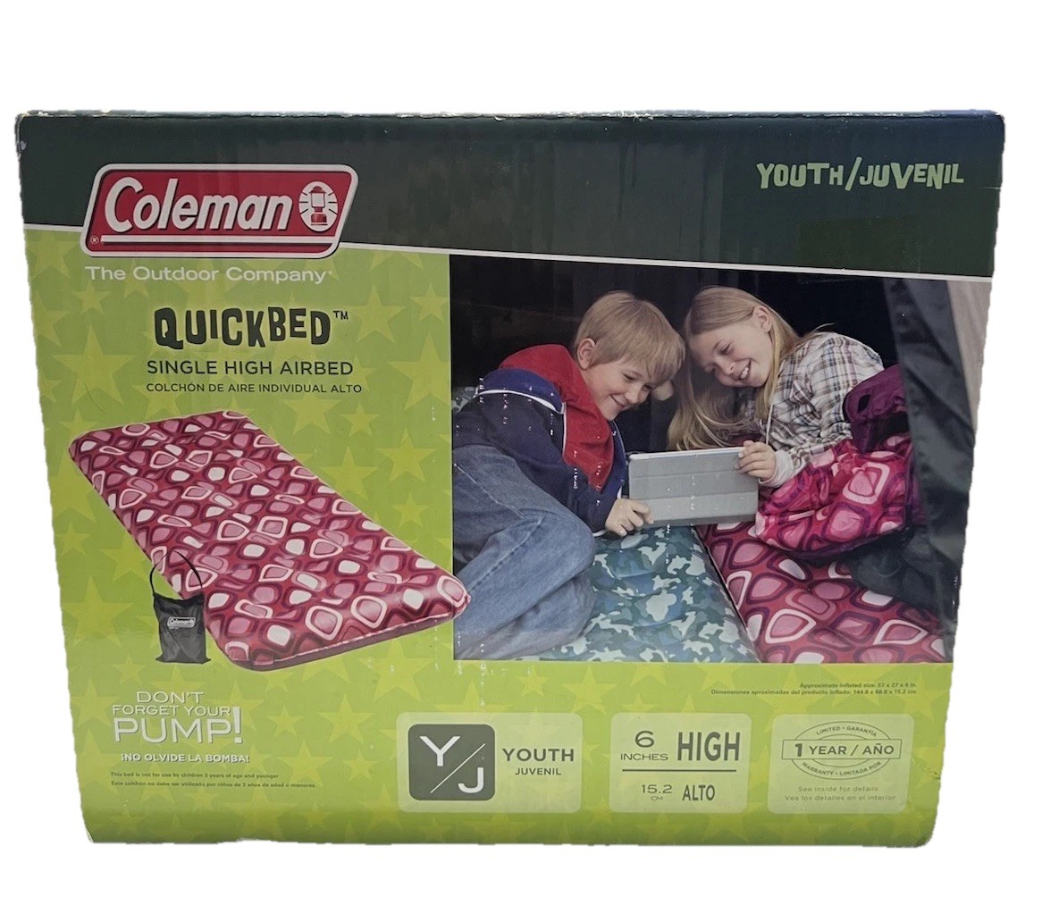 Coleman Kid Youth Sleeping Air Mattress Bag Pink Geometric pattern  NEW