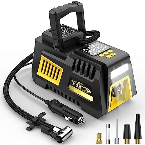 Portable Tire Inflator Digital Air Compressor 12V DC Tire Air Pump Car Yellow