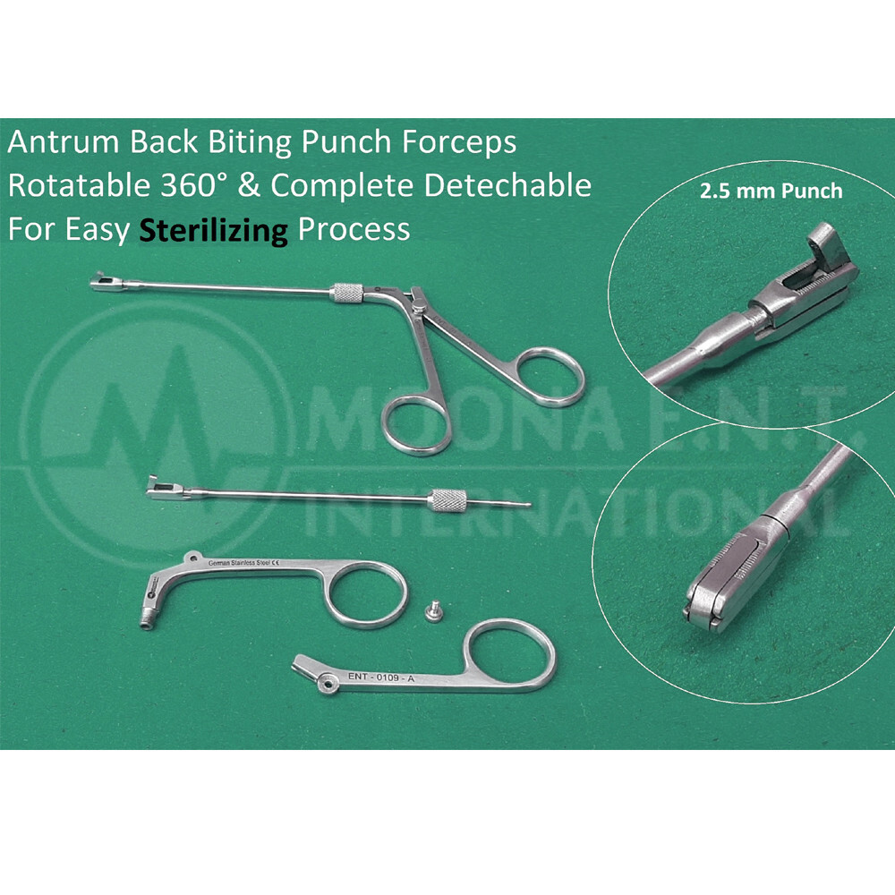 ENT Backbiter Antrum Punch Forceps, 360° Rotatable & Detechable For Sterilized