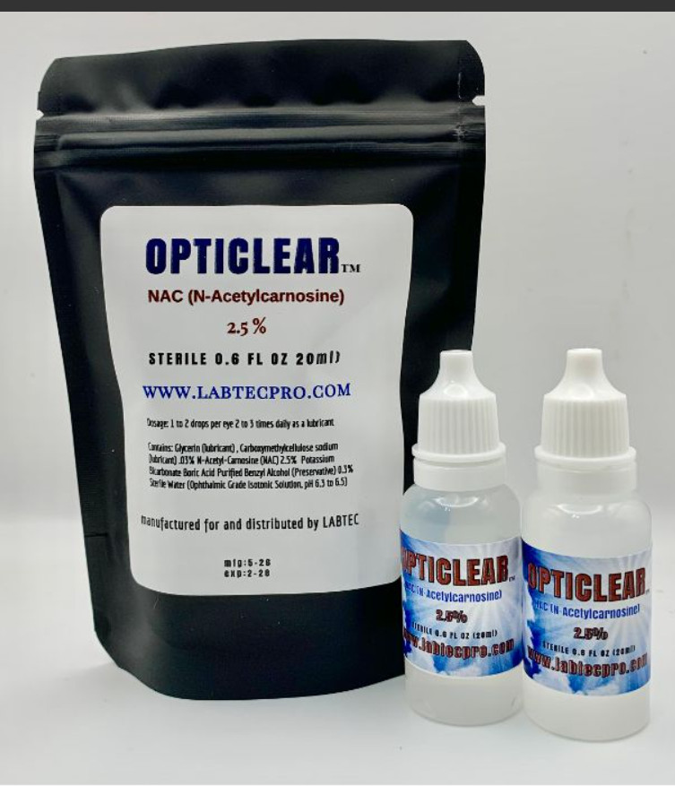 Cataract Eye Drops with 2.5% NAC, N-Acetylcarnosine 20ml Vial 2 pack!