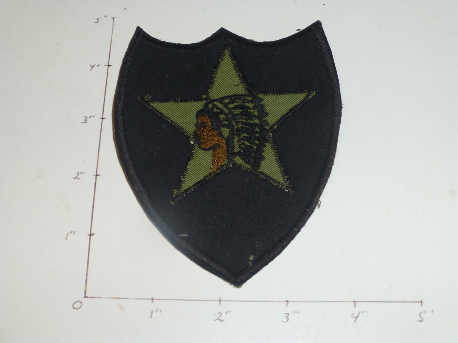 2 Infantry Division hand made in Korea subdued patch brown face
