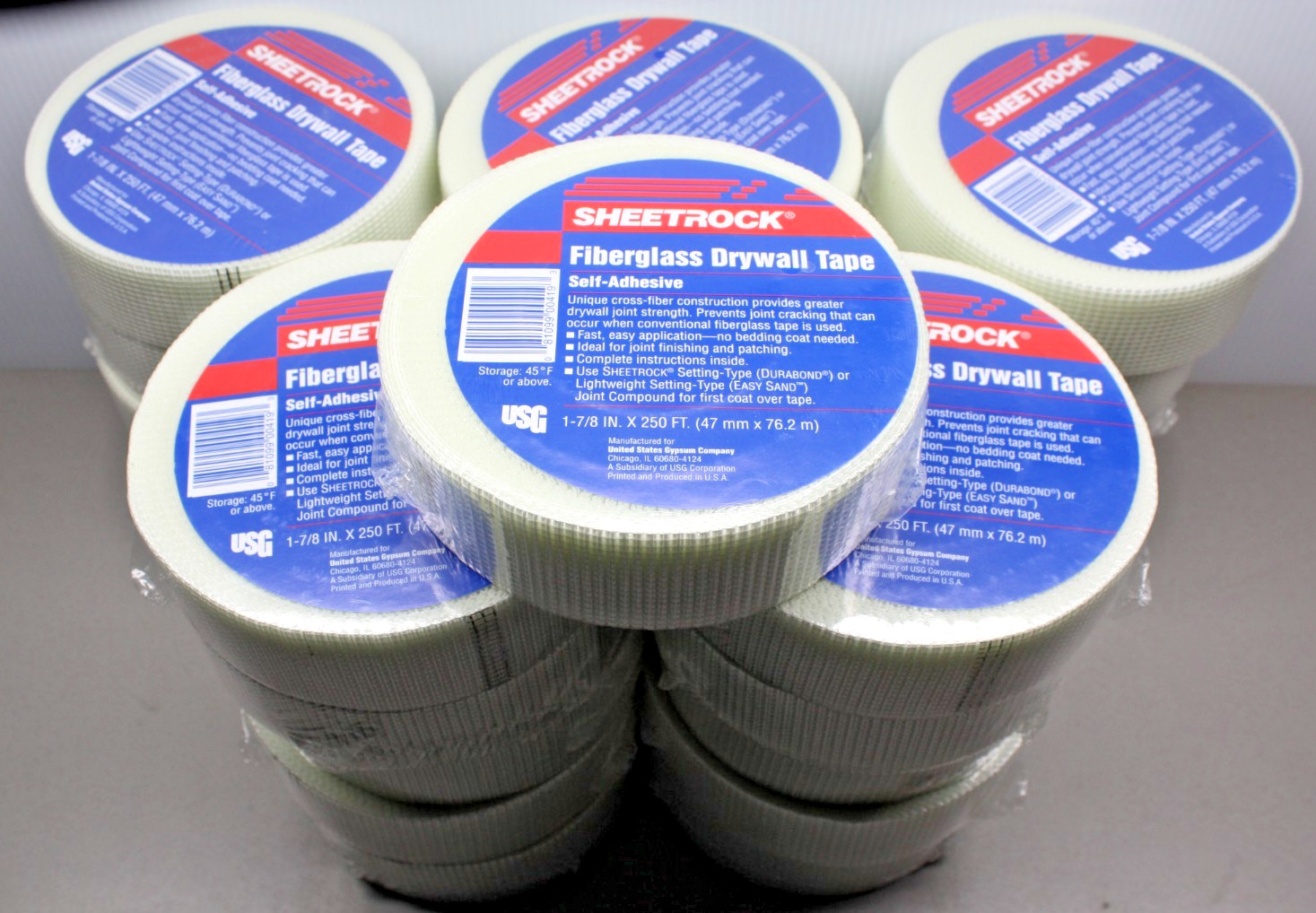 26 Rolls 1 7/8" x 250' USG Fiberglass Mesh Self Adhesive Drywall Sheetrock Tape