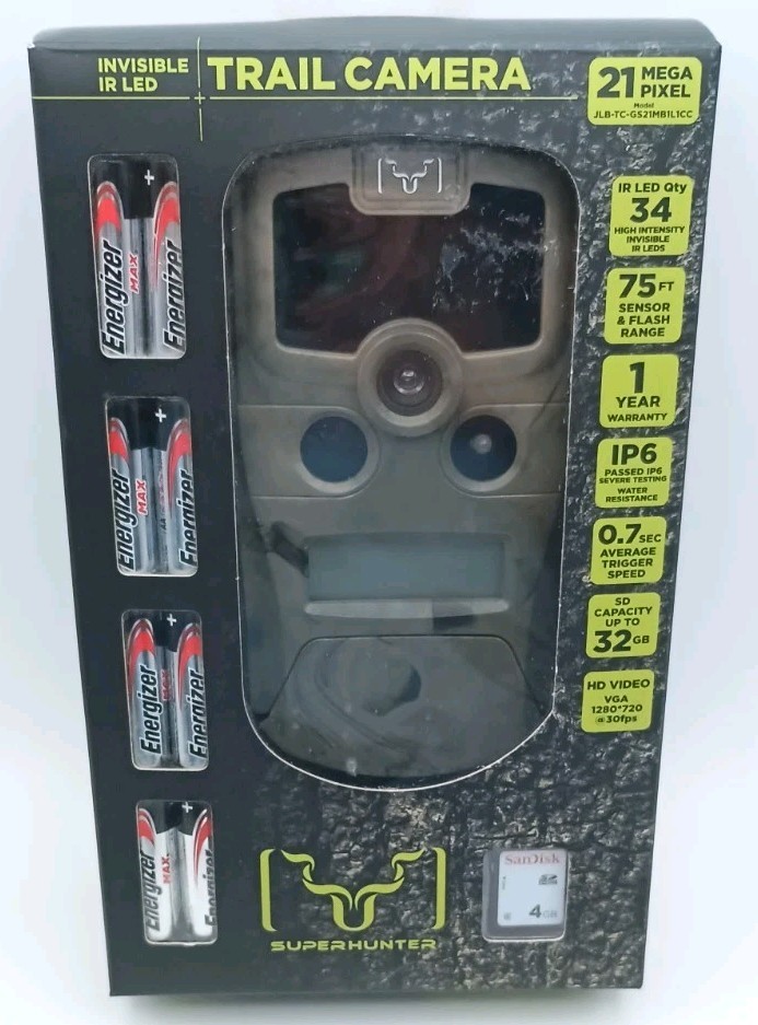 SUPERHUNTER 21 Mega Pixel Invisible IR LED 75 Ft Sensor Flash Range Trail Cam