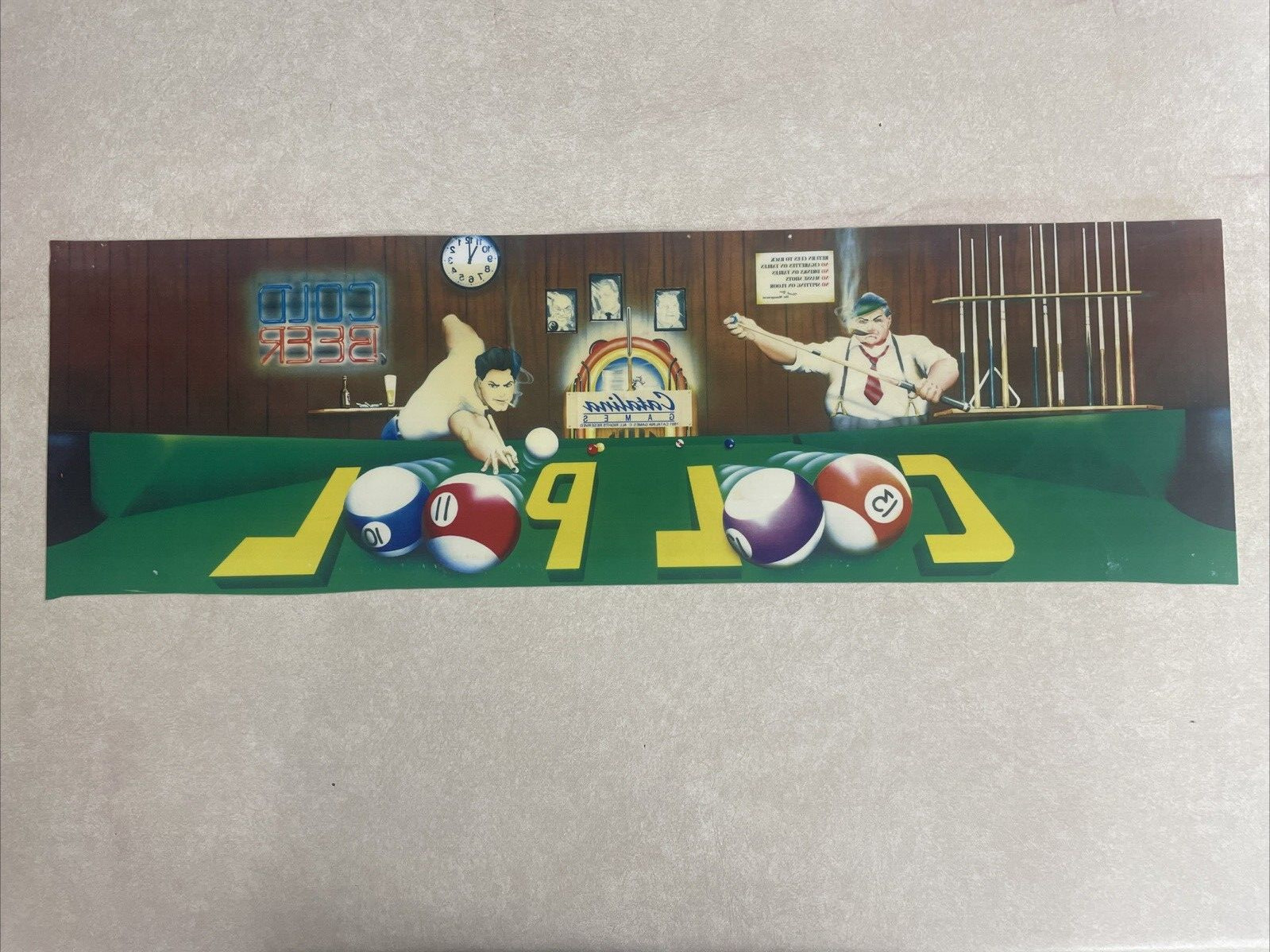 Cool Pool Original Arcade Marquee