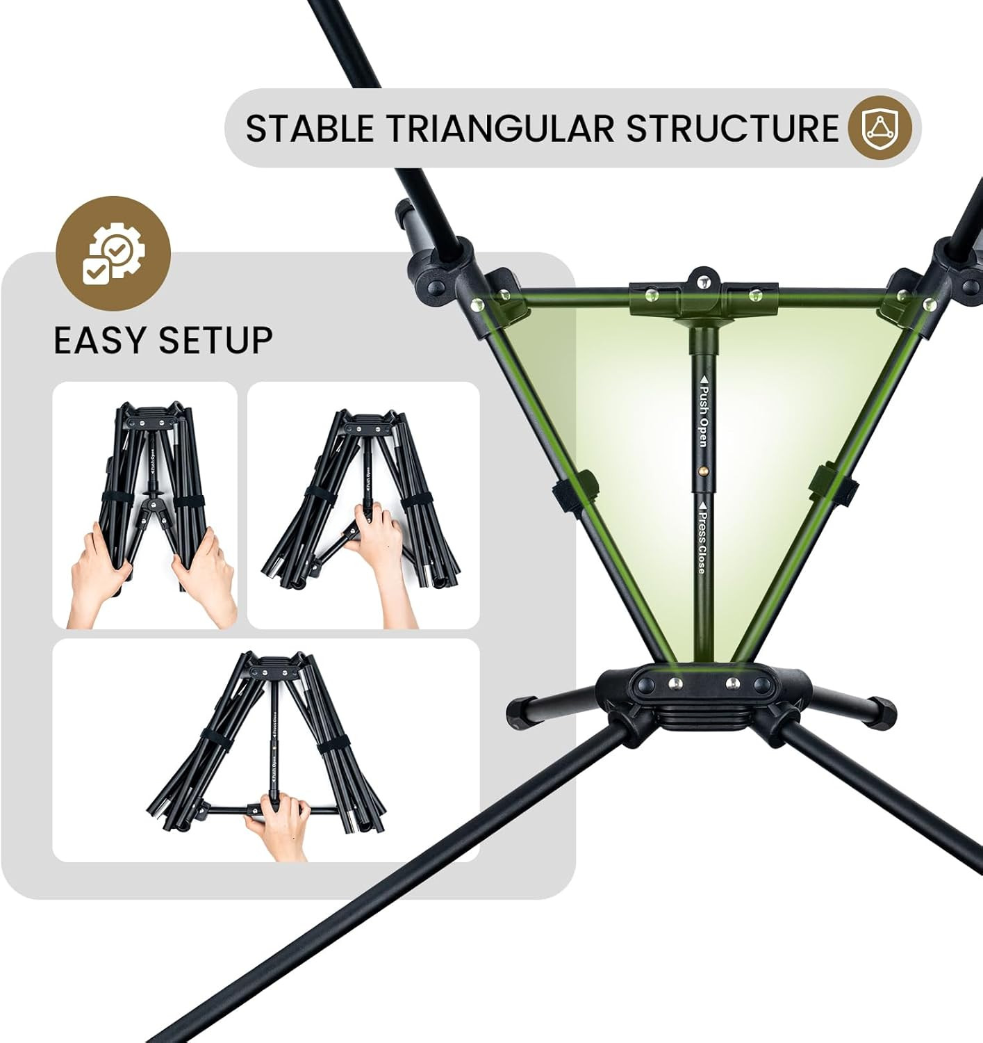 Tigerblade High Back Camping Chair with Pillow Design, Comfortable Widened Seat