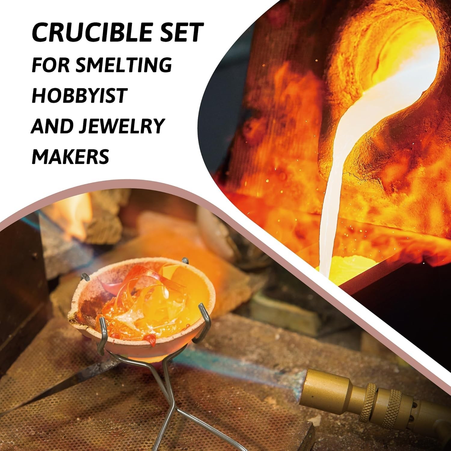 6Pack Graphite Ingot Crucible Mold Combo Torch Melting Gold Silver Copper Tools