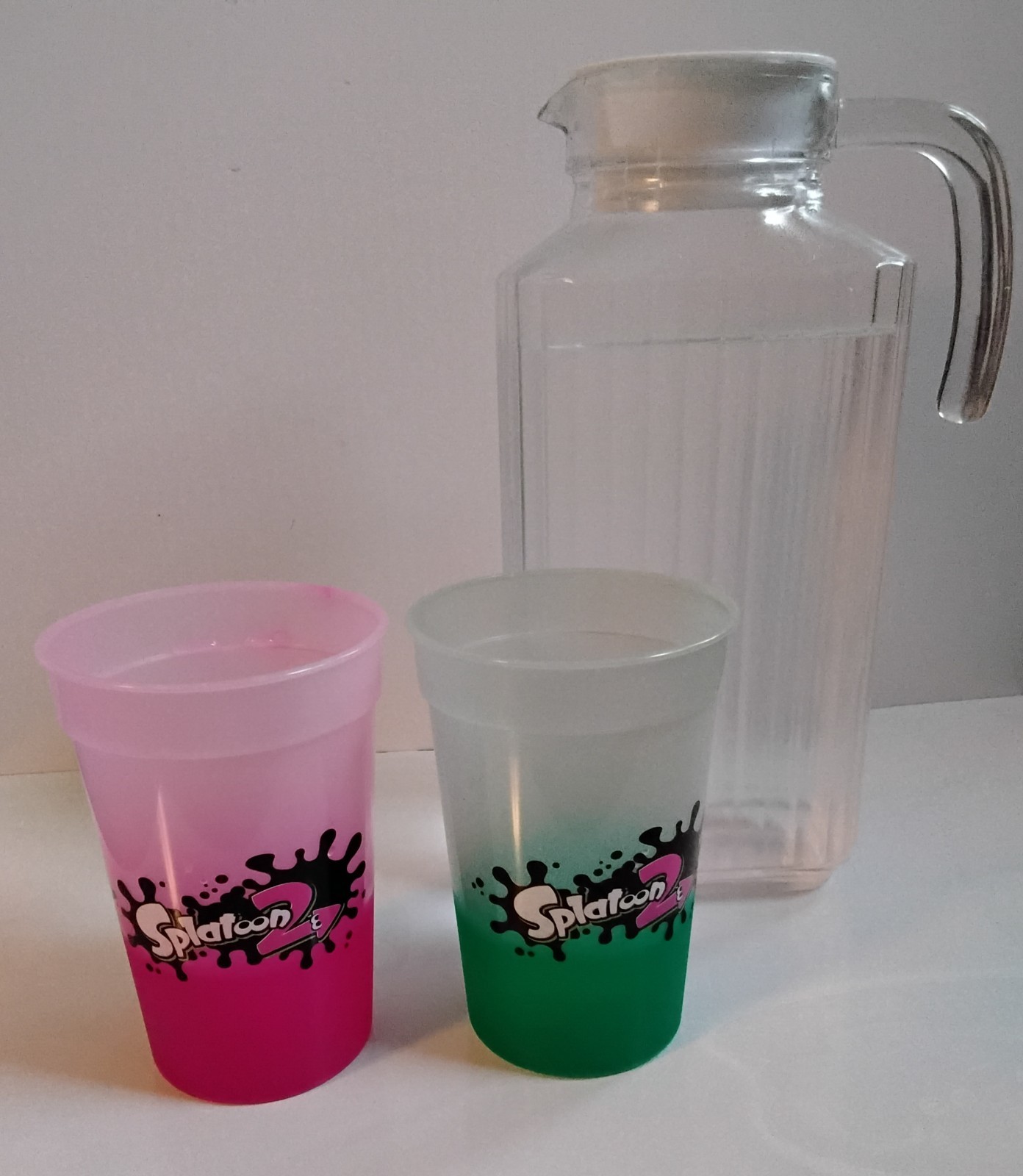 2017 Nintendo WiiU Splatoon2 Color Changing 8 Plastic cups, New