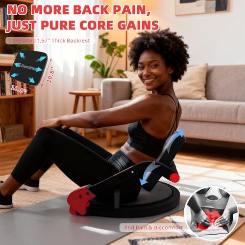 Sit Up Exercise Equipment with 4 Adjustable Resistance Levels, Flat Backrest