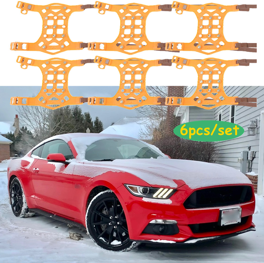 6pcs/set Car Truck Wheel Tire Snow Emergency Anti-skid Chains For Ford Mustang