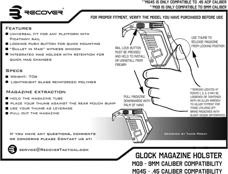 Angled Mag Pouch For Glock Magazines - 9mm