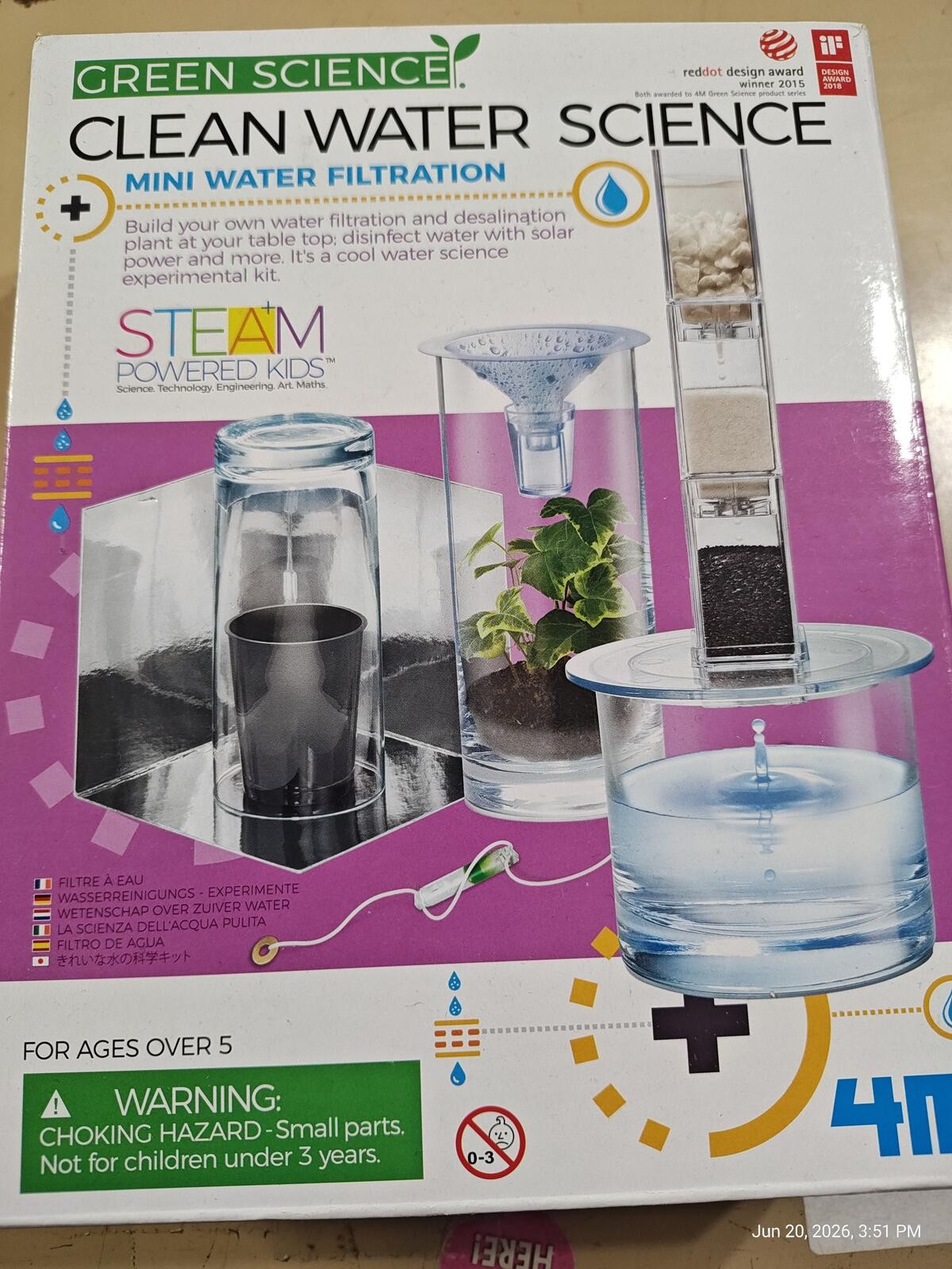 Green Science Clean Water Science Kit by Kidz Lab Fun Science New in Sealed Box