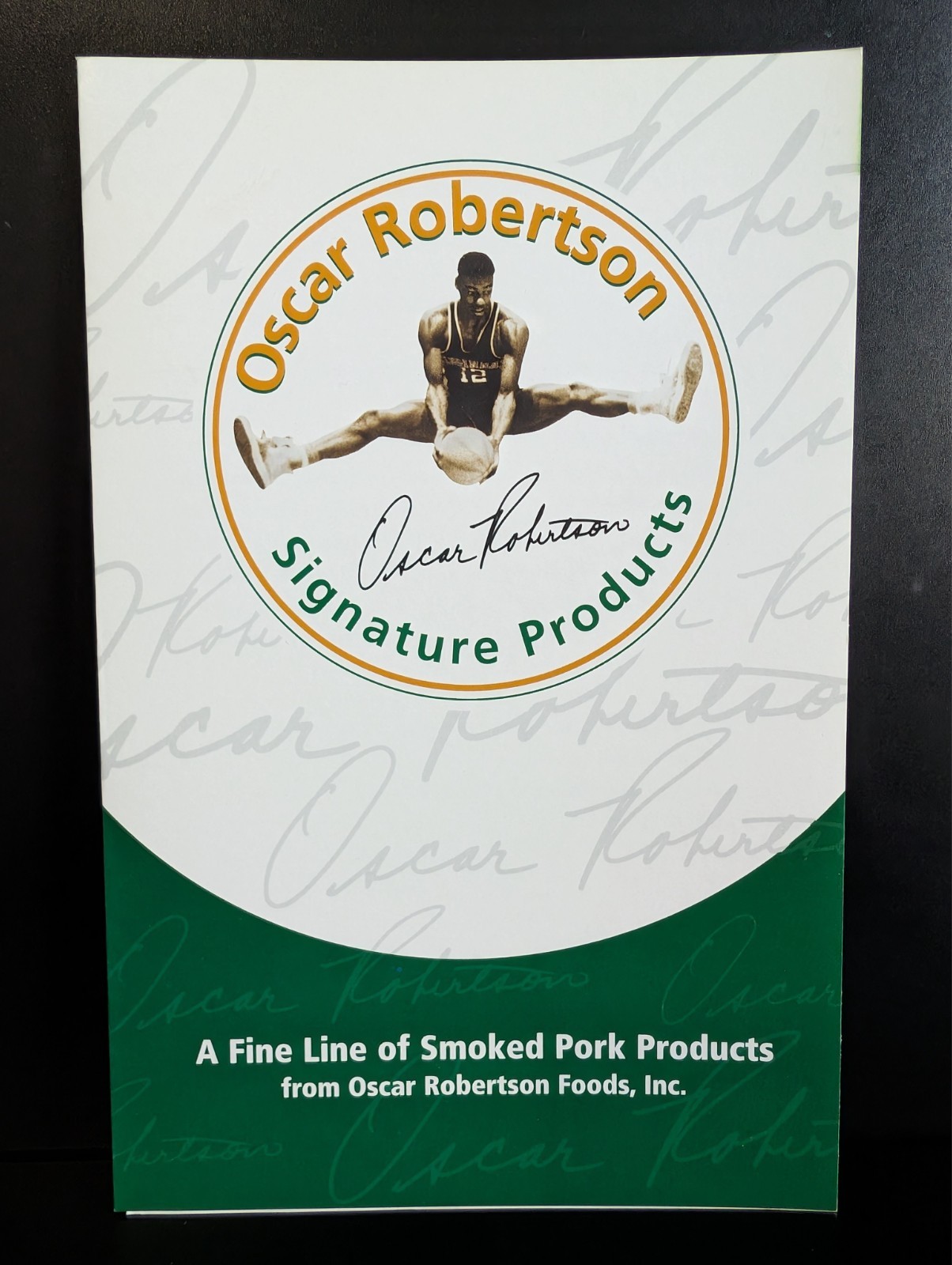 OSCAR ROBERTSON SIGNATURE SMOKED PORK PRODUCTS  THE BIG O BROCHURE RARE (fl)