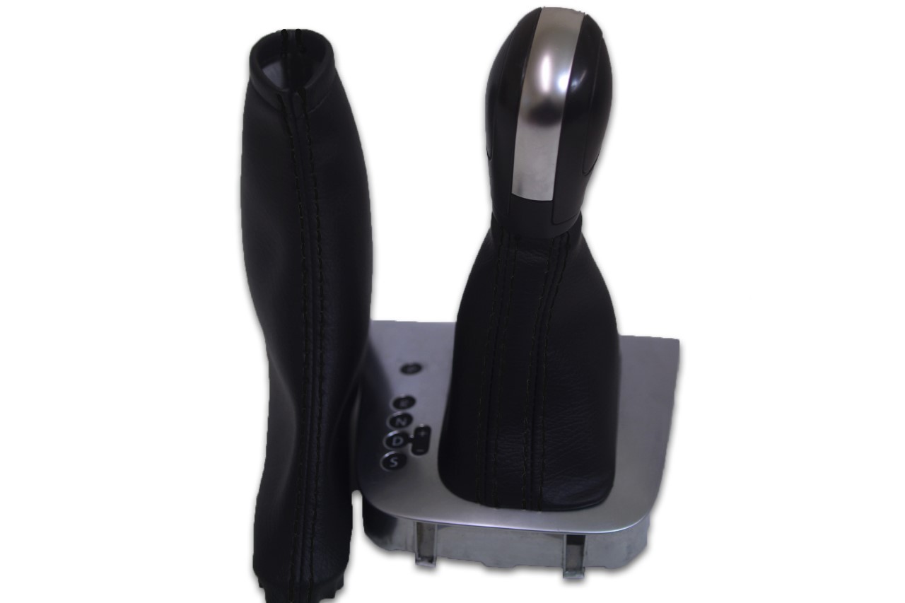 Automatic & Brake Boot Synthetic Leather For VW Jetta 11-18 Black Stitch