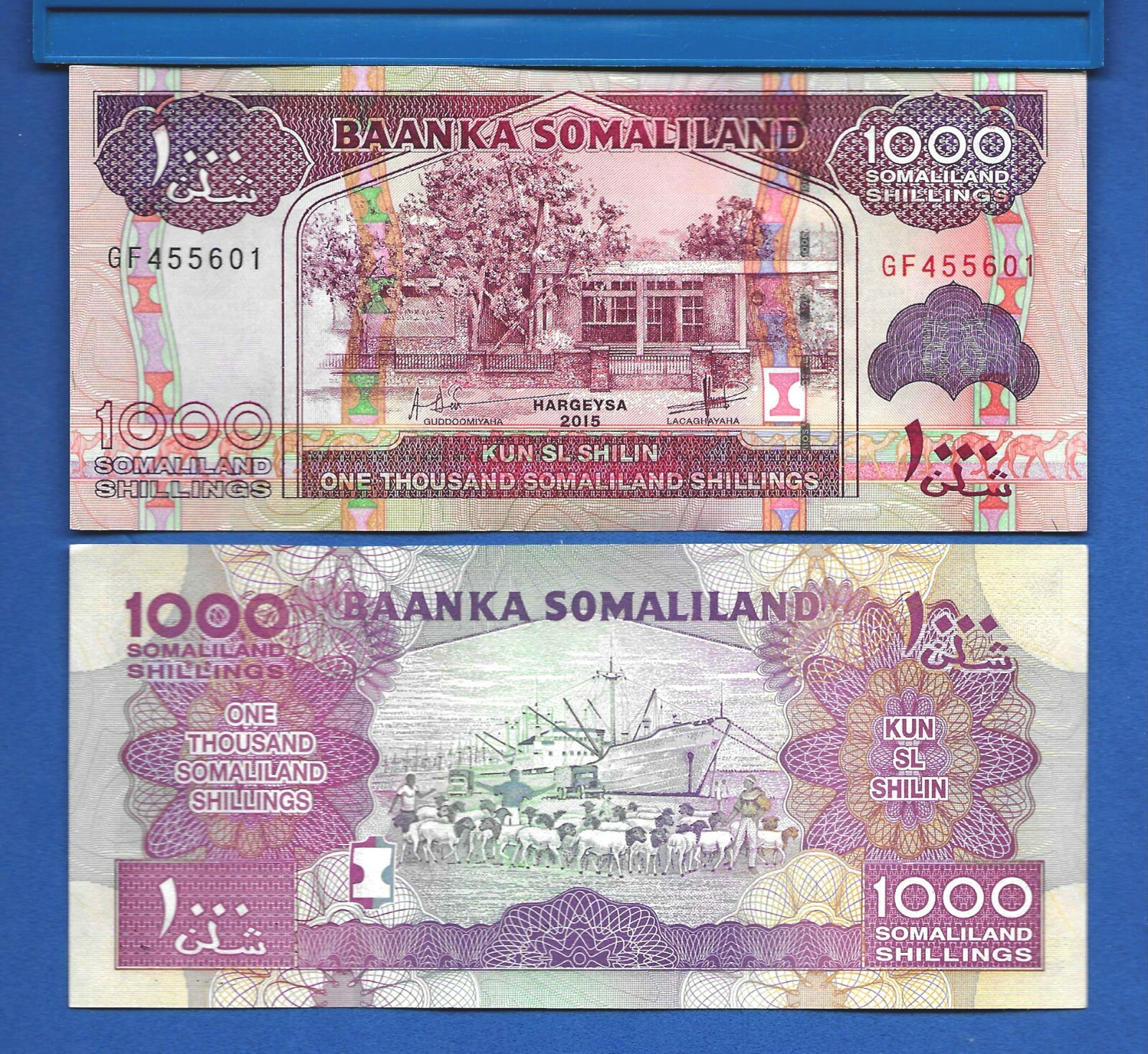 Somaliland P-20d 1000 Shillings Year 2015 Freighter Uncirculated Banknote