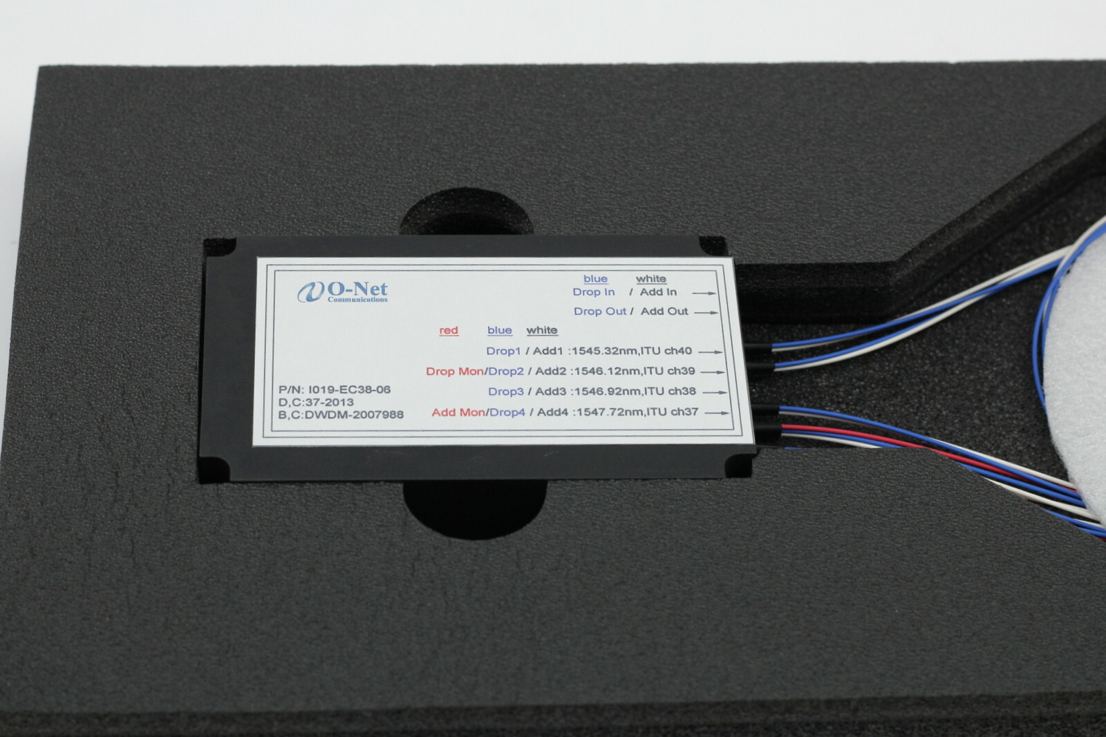 O-net Communications P/N:1019-EC38-06100G 4CH Skip0 Add/Drop Module