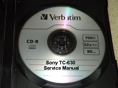 SONY TC-630 REELTO REEL SERVICE  MANUAL  ON A CD  FREE SAME DAY SHIPPIN G