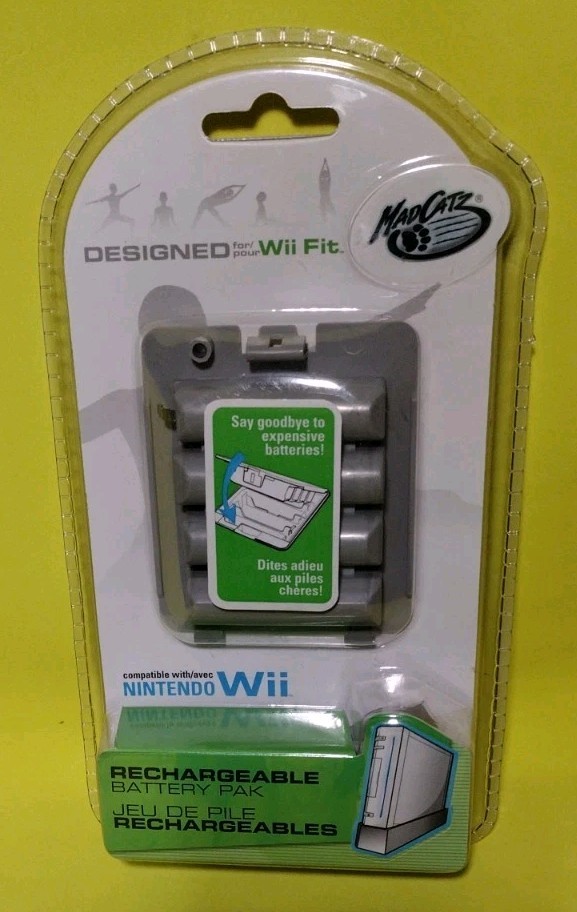 Nintendo Wii Fit Balance Board Rechargable Battery Pack Mad Catz New & Sealed