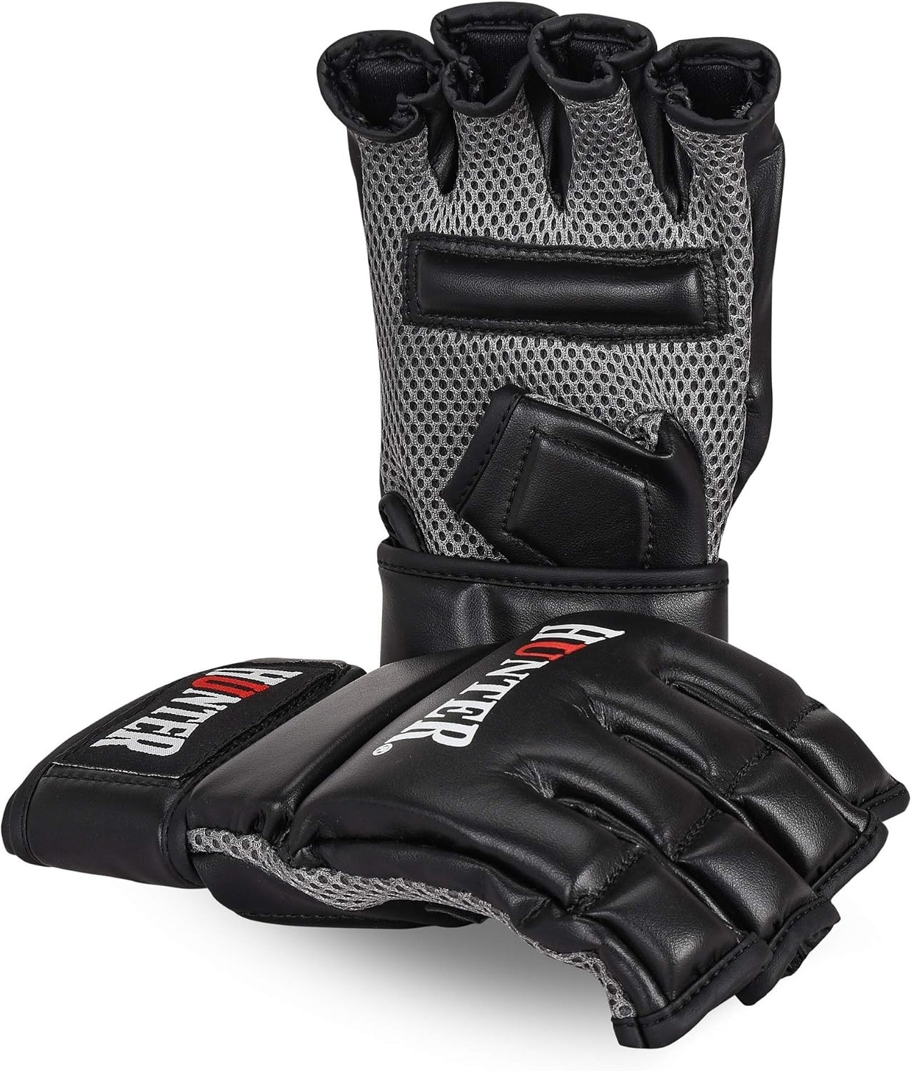 New Hunter MMA Boxing Training Gloves Mixed Martial Arts Gym Sparring Black L