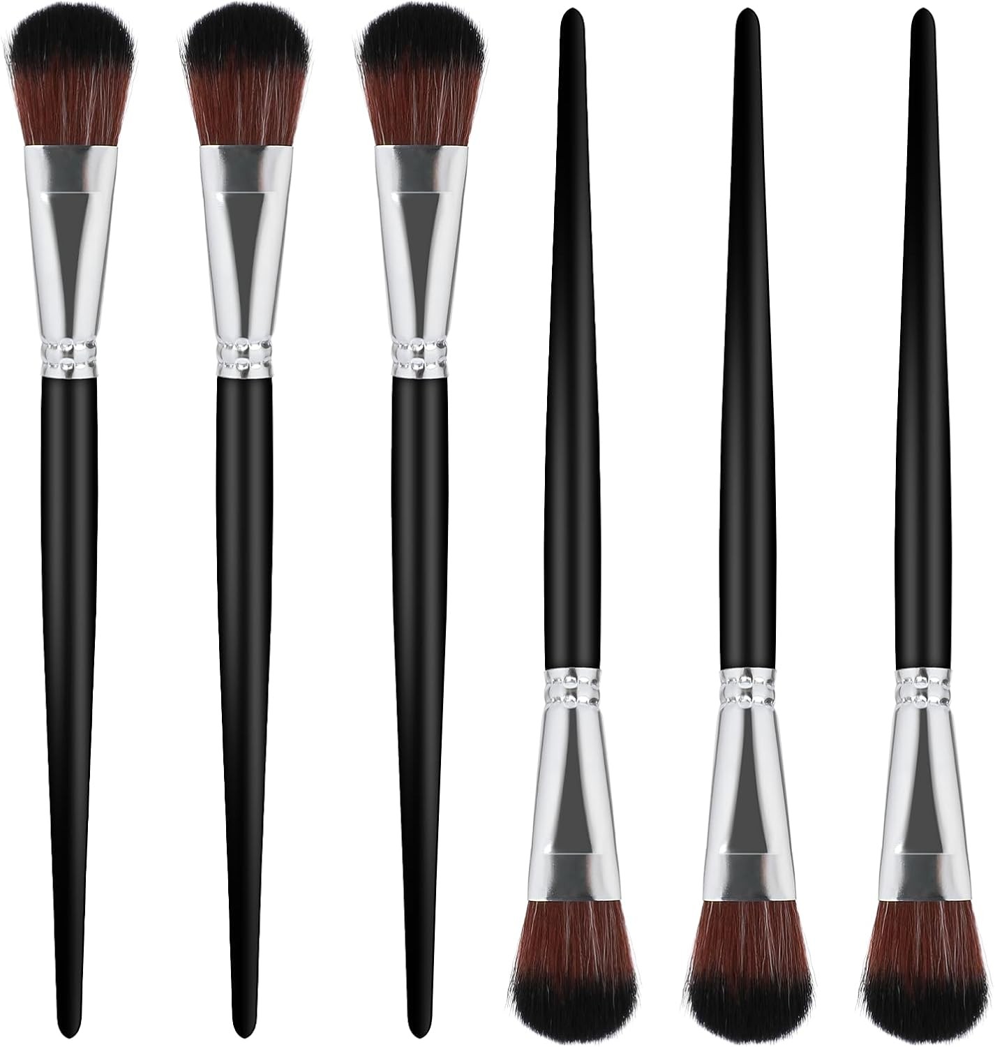 6 PCS 1" Oval Mop Blending Brushes for Acrylic, Oil, Watercolor Painting