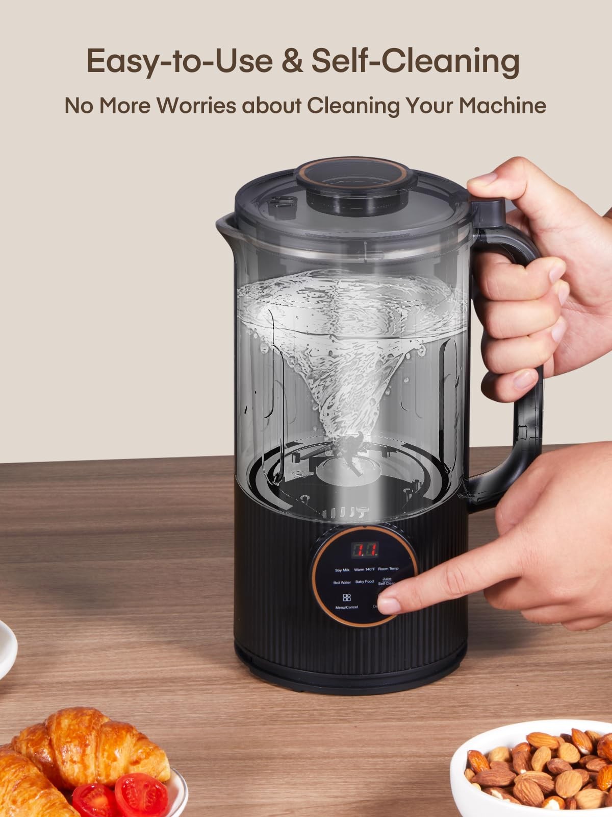 Nut Milk Maker 35oz 800W Automatic Plant-Based Machine - Fresh Dairy-Free