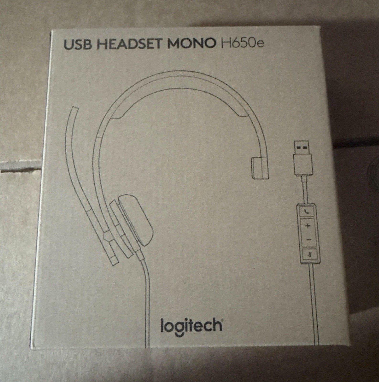 Logitech H650e USB Headset Mono Corded Noise Cancelling With Microphone