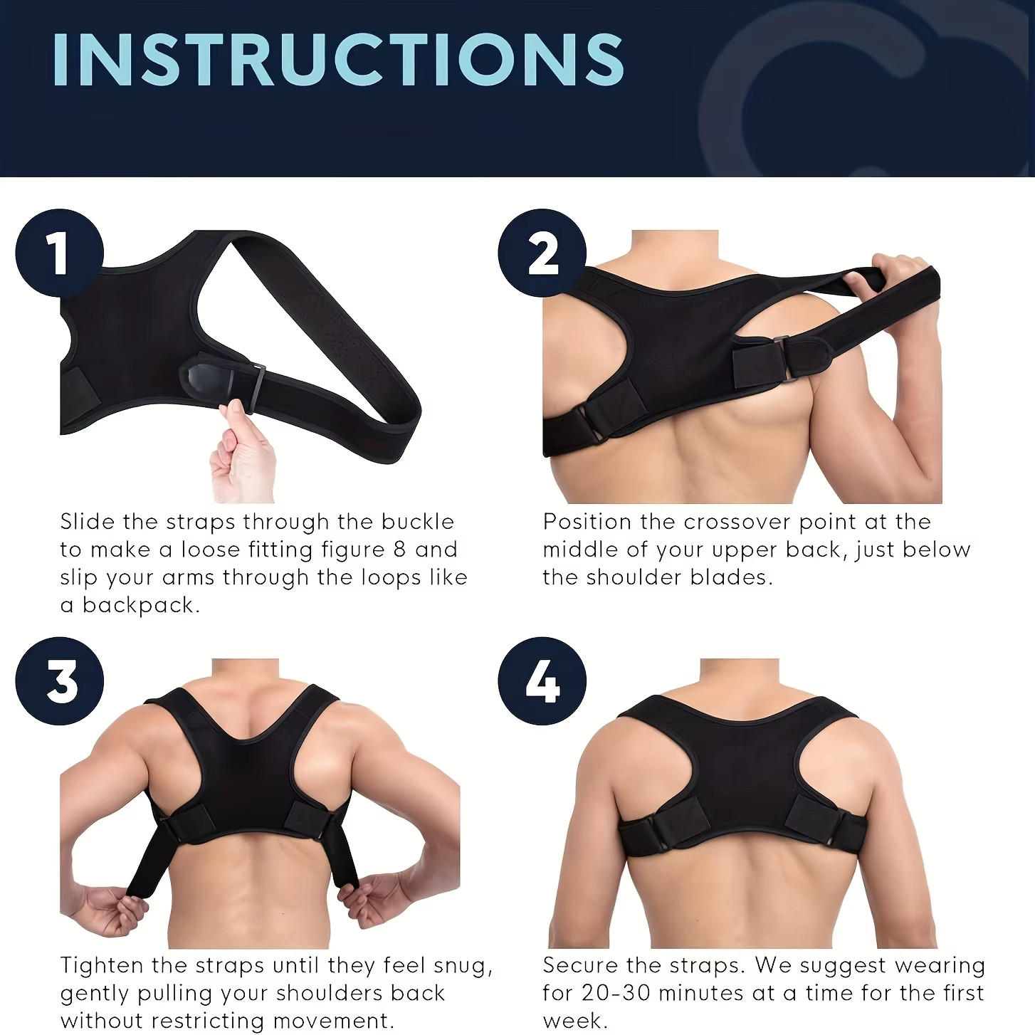 Back Posture Corrector Shoulder Straight Support Brace Belt Therapy Men Women