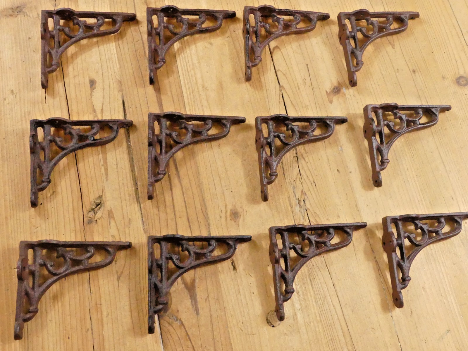 12 Antique Style Brace Wall Bracket Cast Iron Brackets SMALL 3 1/2" X 4 1/8"