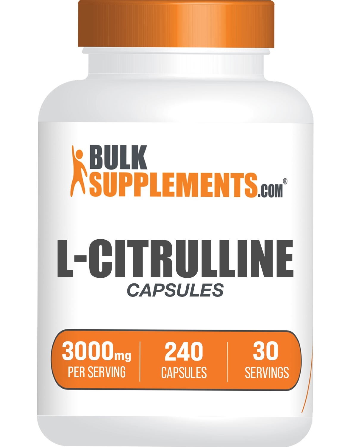 BulkSupplements L-Citrulline Capsules - 3g per Serving - 240 Capsules