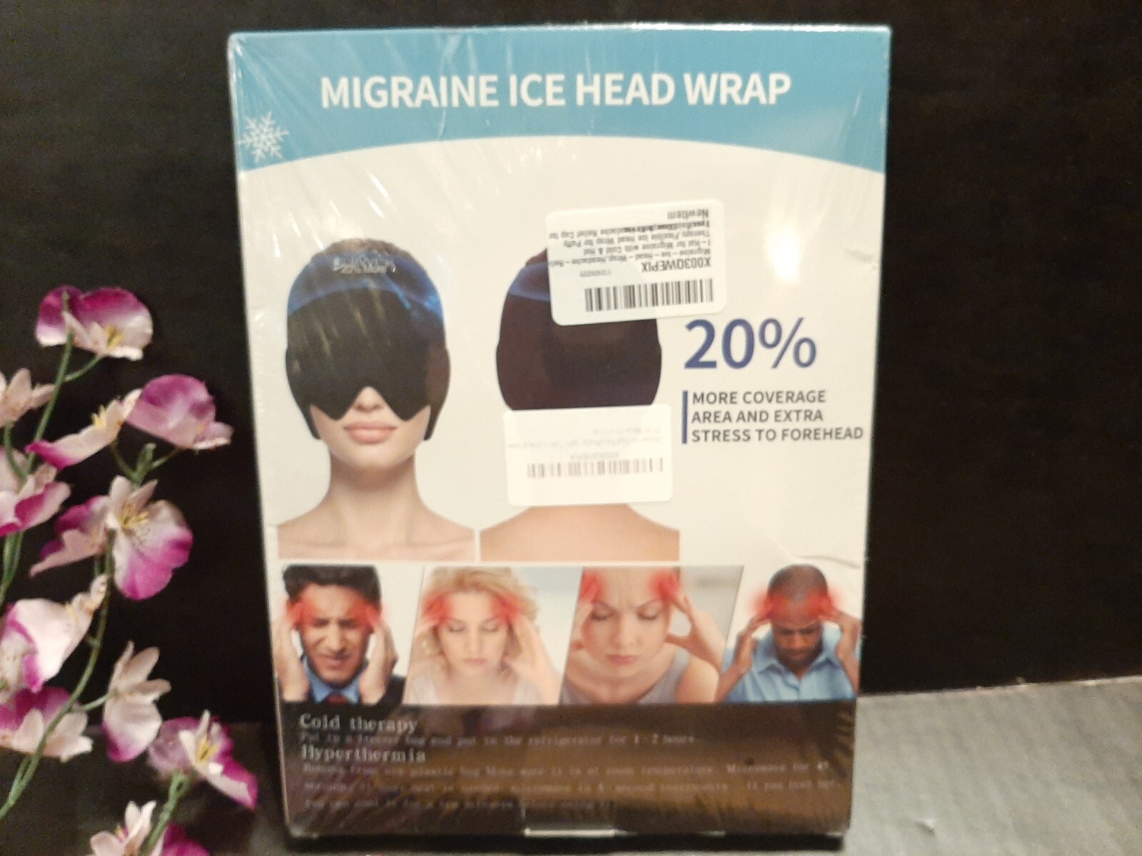 JUIWER HEADACHE MIGRAINE ICE HEAD WRAP RELIEF HAT