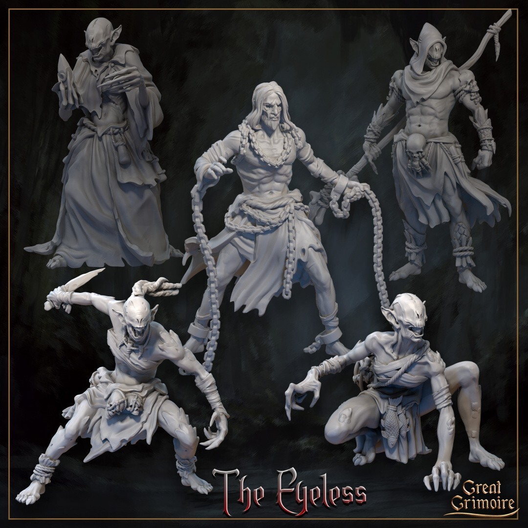The Eyeless set of 5, Great Grimoire, Horrors of the Underground, Miniatures