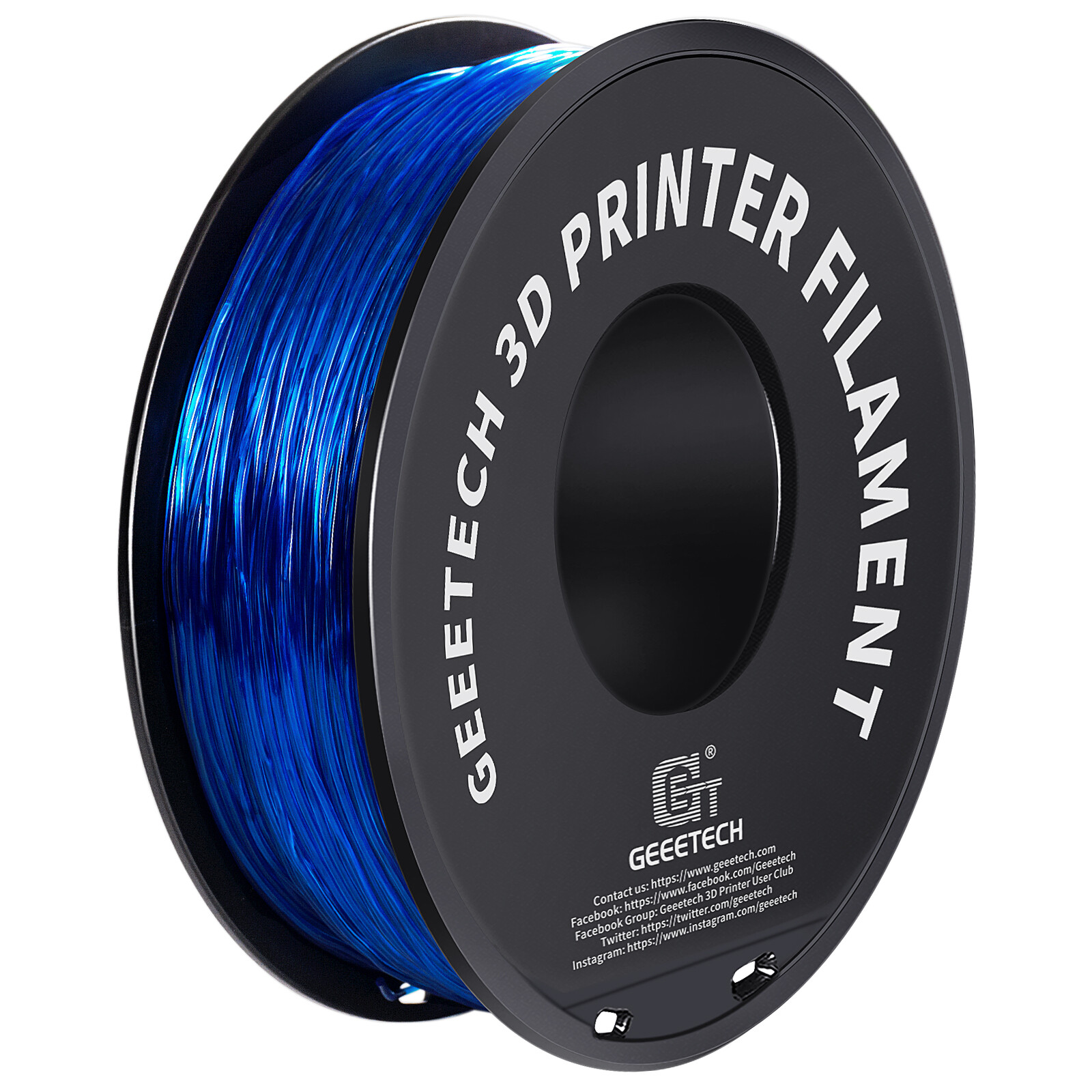 Geeetech 3D Printer Filament TPU Transparent Blue 1.75mm 1KG/roll Consumables US