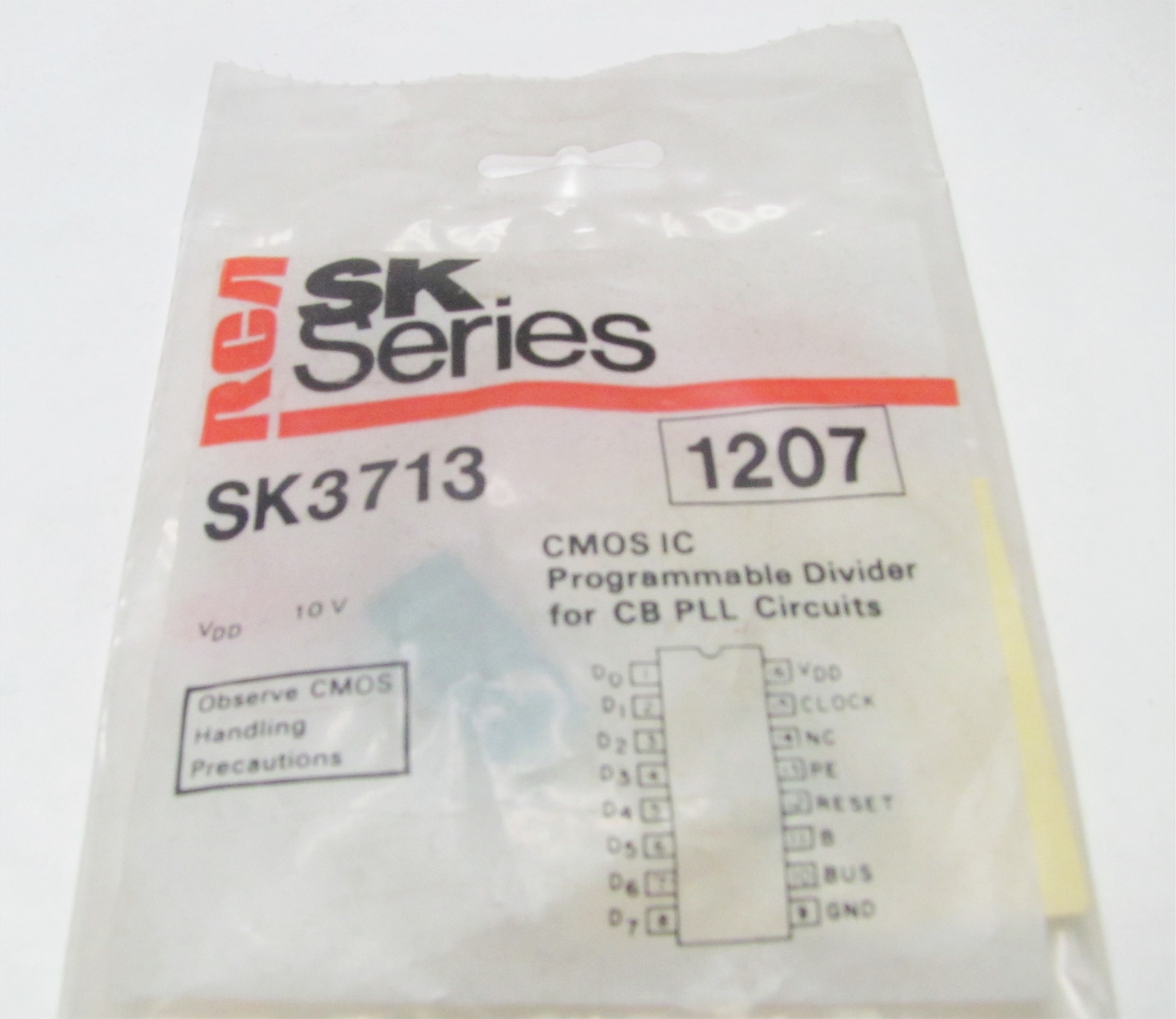 RCA SK3713 - Programmable Divider for CB PLL Circuits - 16-Pin DIP IC, NOS