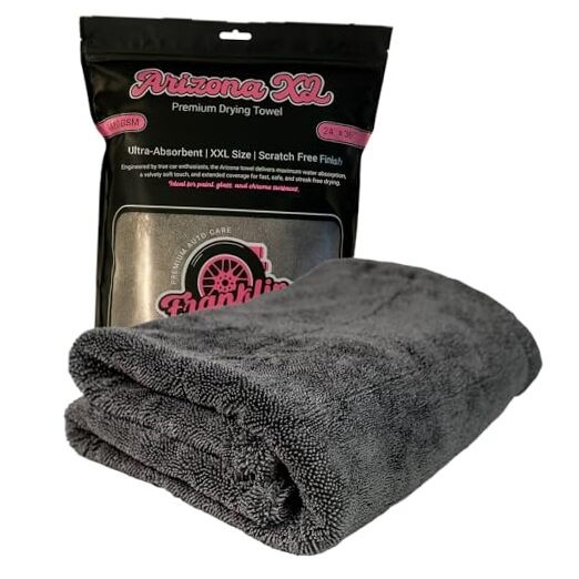 Franklin Shine Arizona XL Microfiber Car Drying Towel – 24”x36” – 1400 GSM