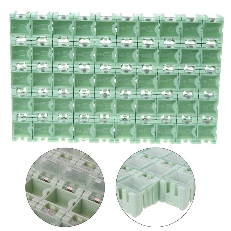 50 Pcs/Set SMD SMT Electronic Component Container Storage Boxes