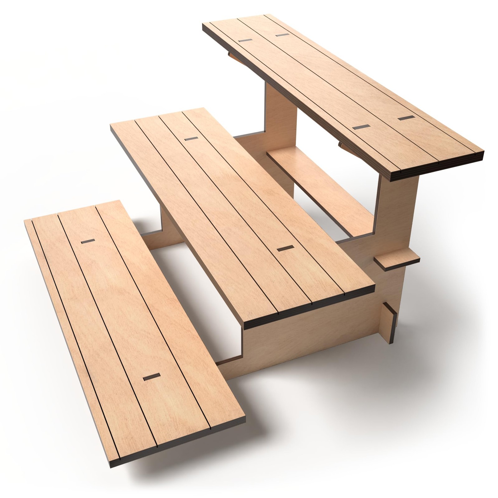 Straight Natural Wooden Tiered Display Stand, Portable Products