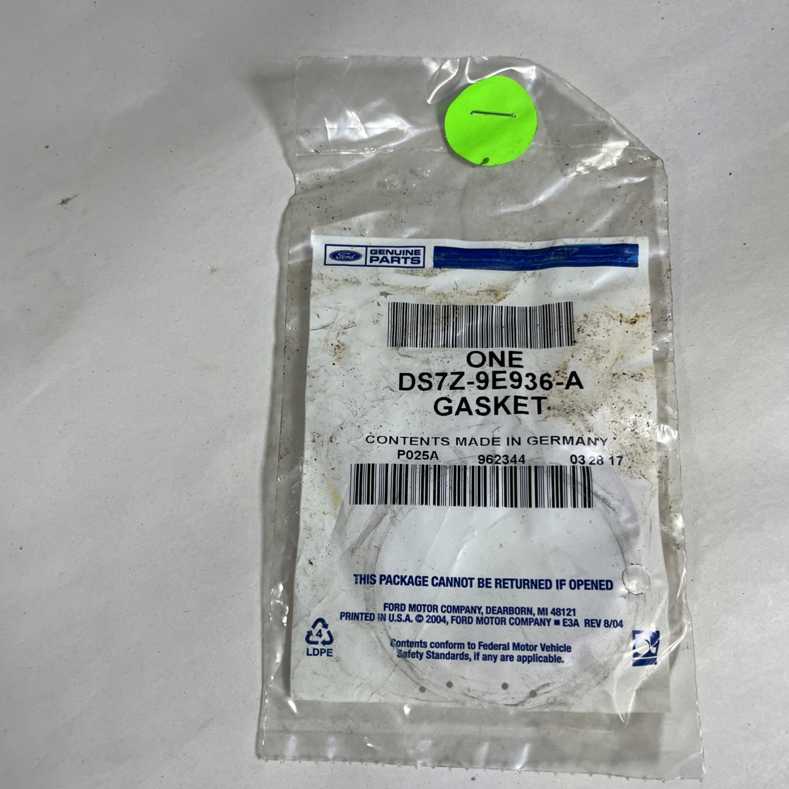 Genuine Ford Gasket OEM Part # DS7Z-9E936-A - New Old Stock, Free Shipping