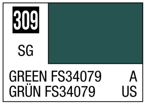 Mr Hobby Aqueous Color H309 Semi Gloss Green FS34079 for Vietnam Camouflage 10ml