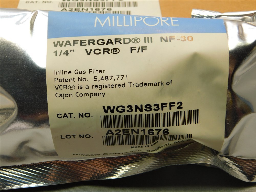 Entegris Millipore Wafergard lll WG3NS3FF2 NF-30 1/4" VCR F/F Inline Gas Filter