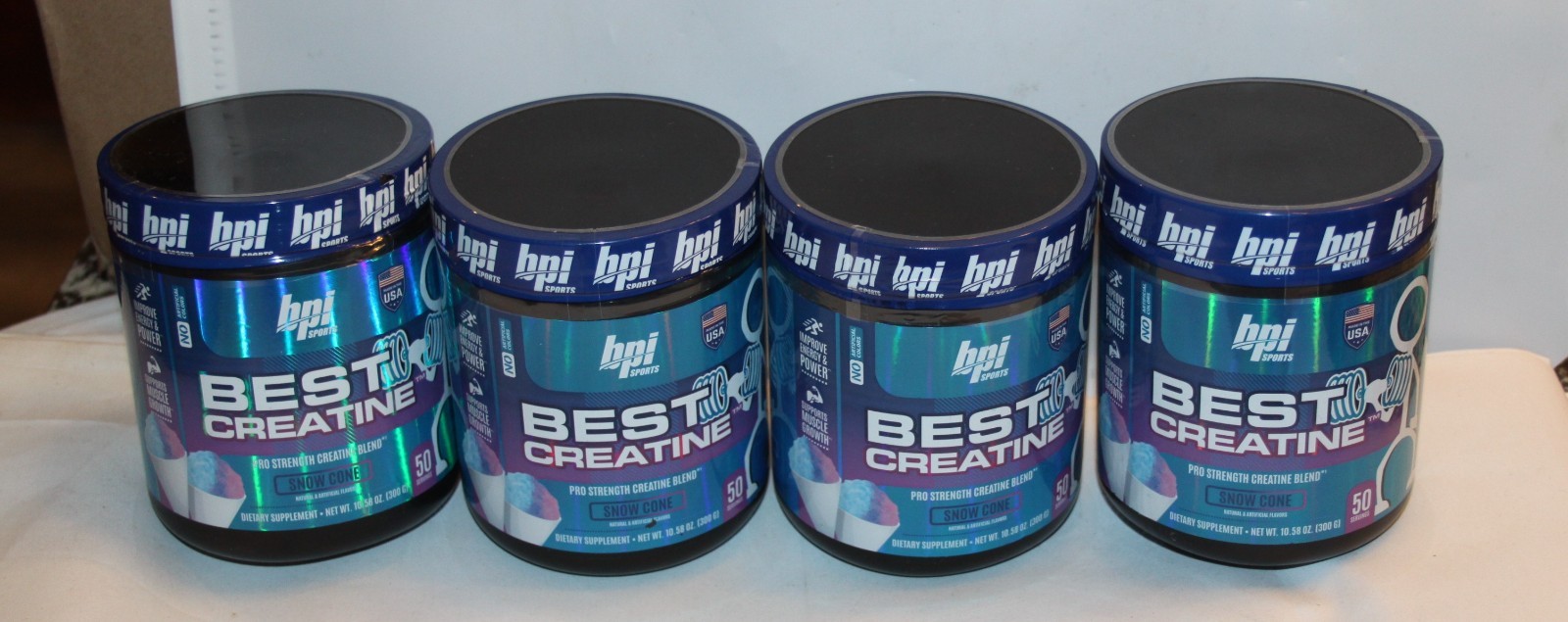 4x BPI Sports Best Creatine 300g Muscle Growth Snow Cone 50 Servings USA SHIP!