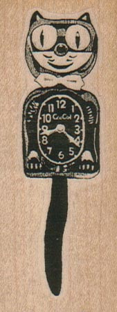 Kit Kat Clock 1 1/4 x 3" Rubber Stamp, Object Stamp, Clock Stamp